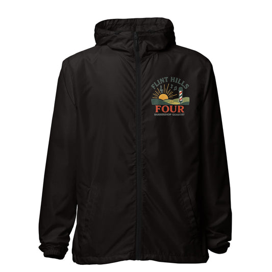 Flint Hills Four — Unisex Lightweight Zip Up Windbreaker | Independent Trading Co. EXP54LWZ (Aqua/White Zipper)