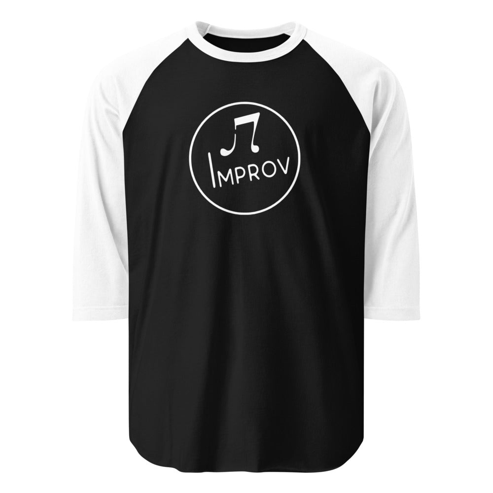 Improv — Unisex 3/4 Sleeve Raglan Shirt | Tultex 245 (Black/White)