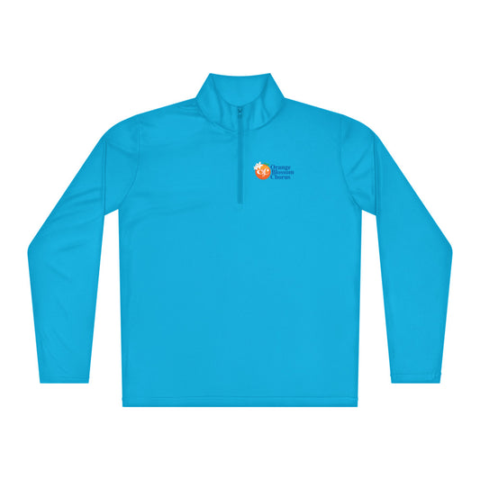 Orange Blossom Chorus — Unisex Quarter Zip Pullover | Sport-Tek ST357 (Atomic Blue)