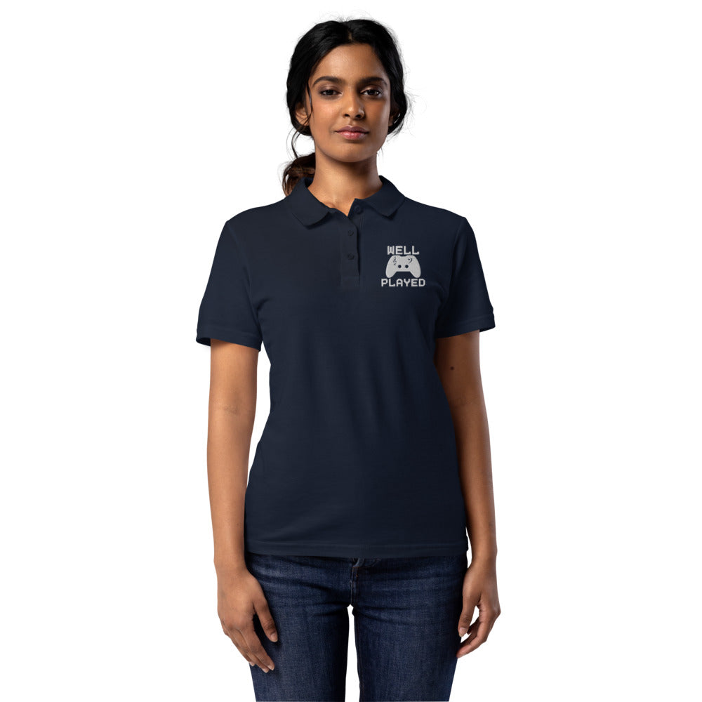 Well Played — Women's Pique Polo Shirt | Gildan 64800L (Navy)