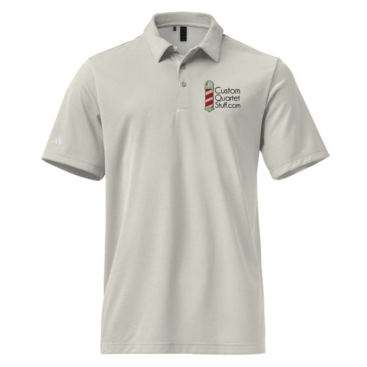 trents trio — Unisex Adidas Space-Dyed Polo Shirt | A591 (Black Melange)