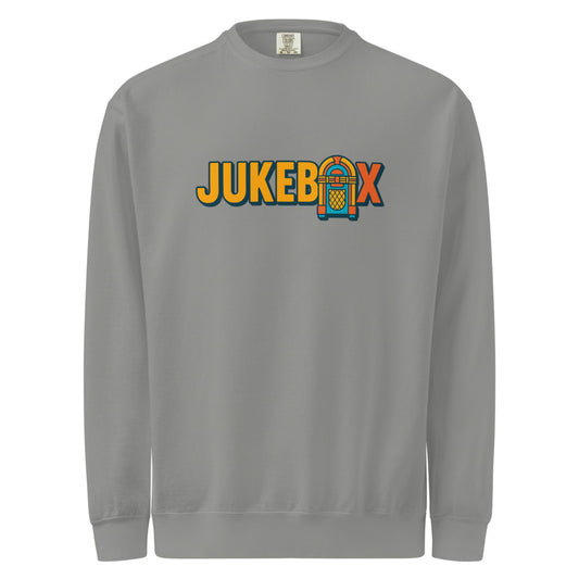Jukebox — Printed Unisex Garment-Dyed Sweatshirt | Comfort Colors 1566 (Blue Jean)