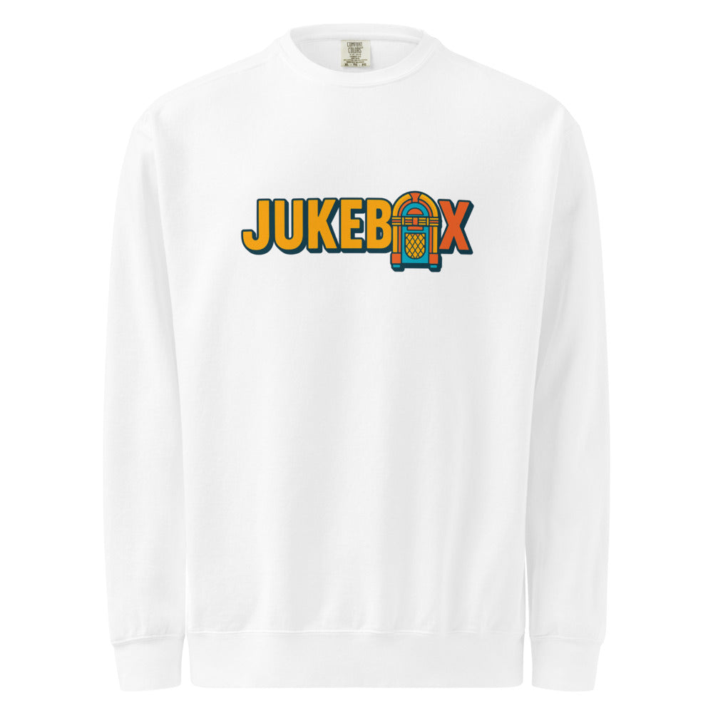 Jukebox — Printed Unisex Garment-Dyed Sweatshirt | Comfort Colors 1566 (Blue Jean)
