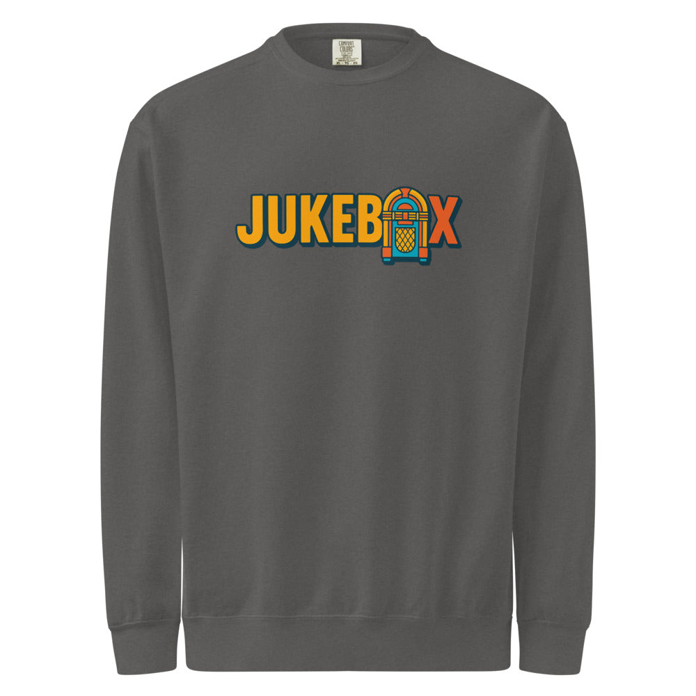 Jukebox — Printed Unisex Garment-Dyed Sweatshirt | Comfort Colors 1566 (Blue Jean)
