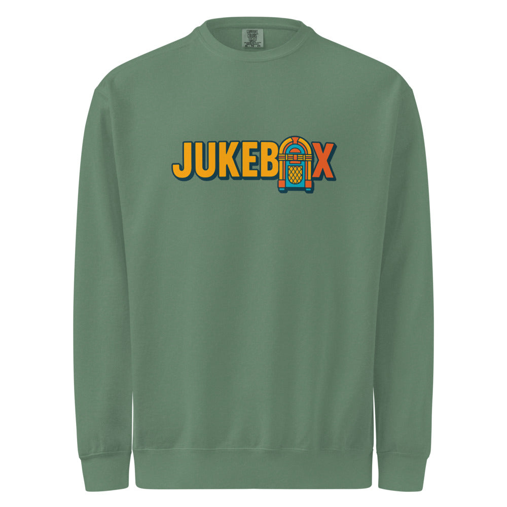 Jukebox — Printed Unisex Garment-Dyed Sweatshirt | Comfort Colors 1566 (Blue Jean)
