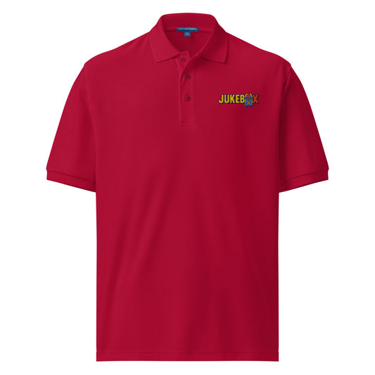 Jukebox — Embroidered Men’s Premium Polo Shirt | Port Authority K500 (Steel Grey)