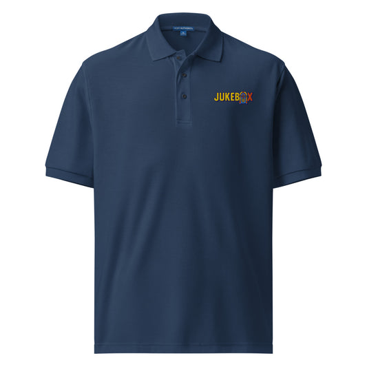 Jukebox — Embroidered Men’s Premium Polo Shirt | Port Authority K500 (Steel Grey)