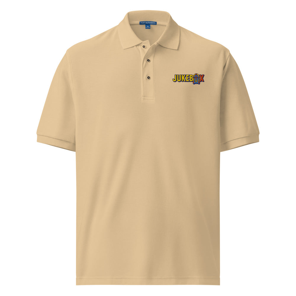 Jukebox — Embroidered Men’s Premium Polo Shirt | Port Authority K500 (Steel Grey)
