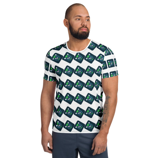Who's Up — All-Over Print Men's Athletic T-Shirt (White)