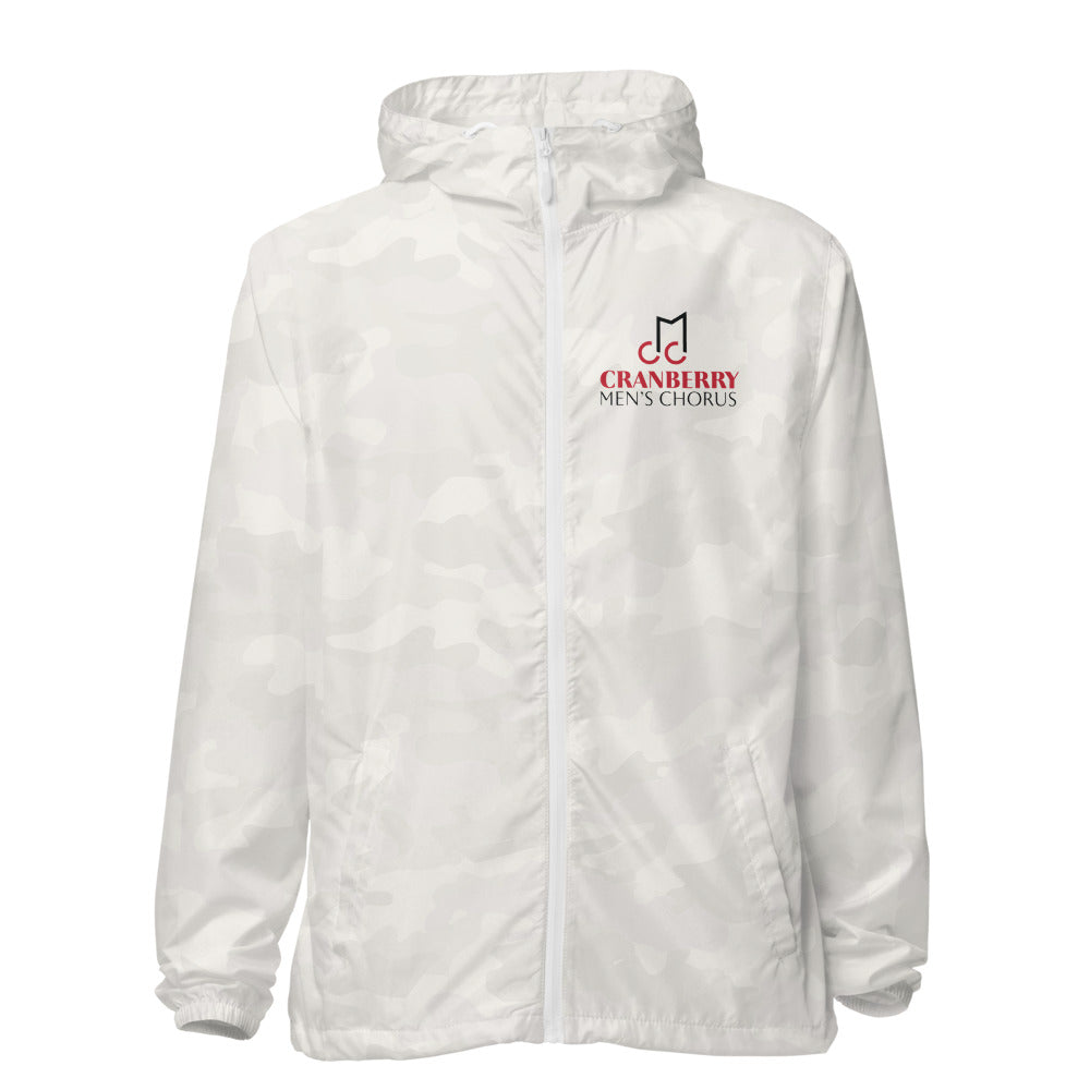 Cranberry Men's Chorus — Unisex Lightweight Zip Up Windbreaker | Independent Trading Co. EXP54LWZ (White Camo)