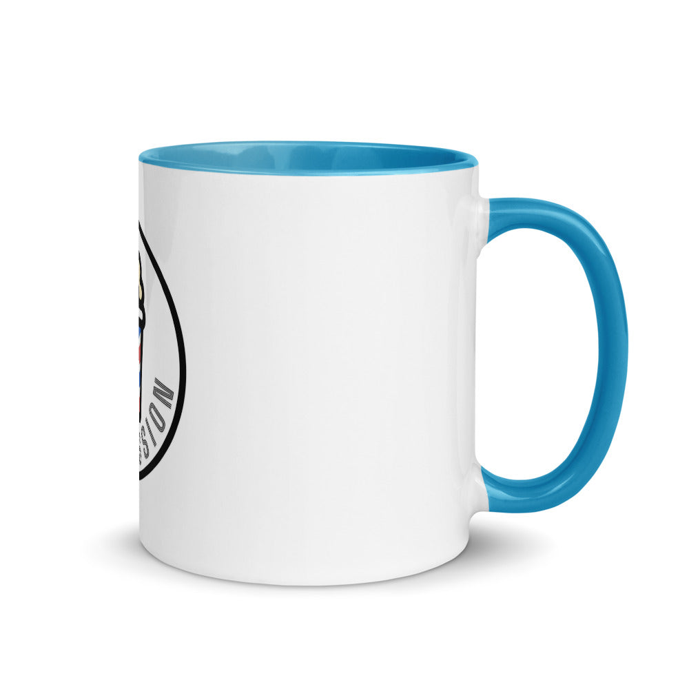 Intermission — White Ceramic Mug with Color Inside (Red)