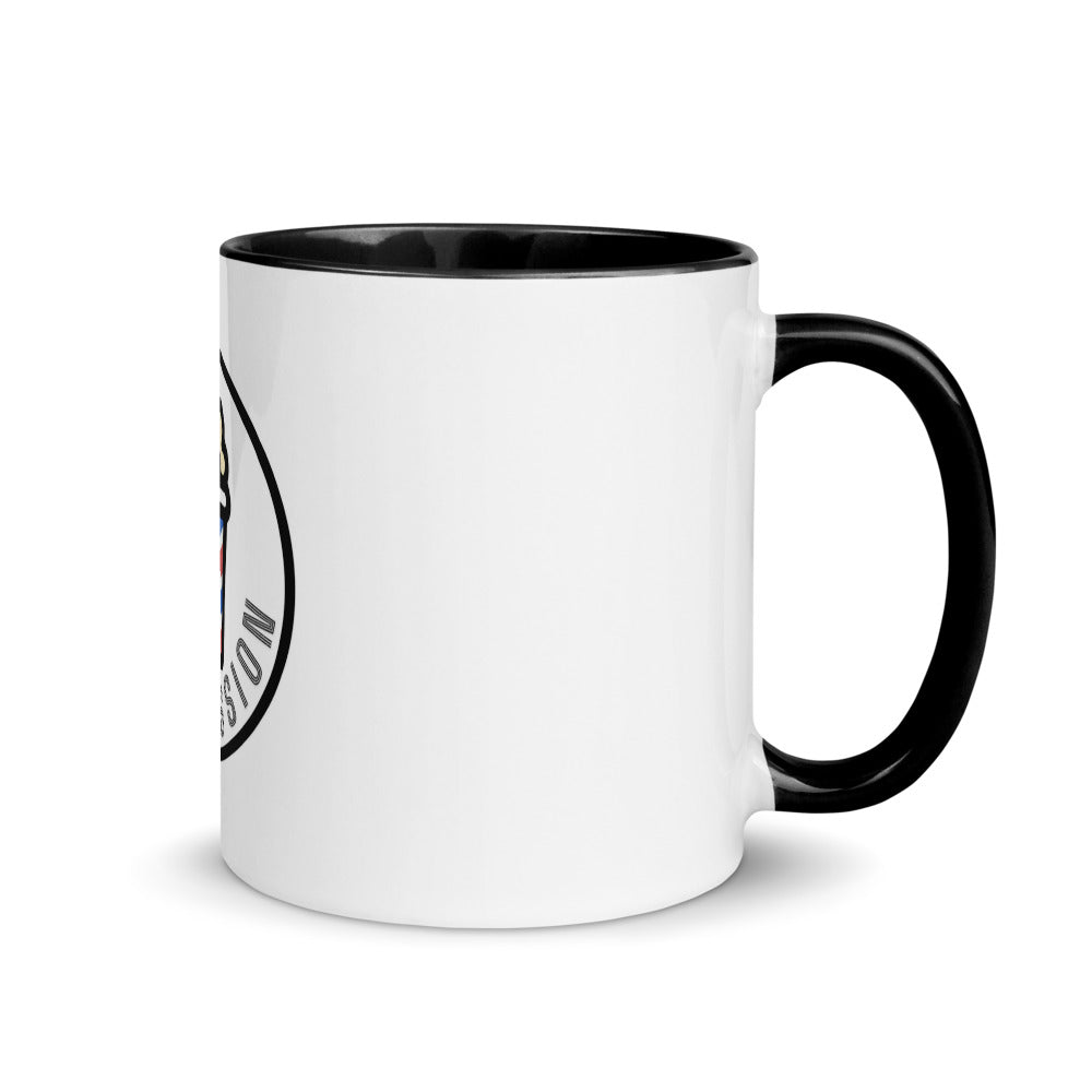 Intermission — White Ceramic Mug with Color Inside (Red)
