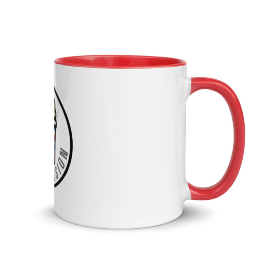 Intermission — White Ceramic Mug with Color Inside (Red)