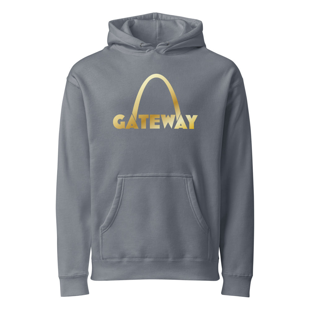 Gateway — Unisex Heavyweight Hooded Sweatshirt | Independent Trading Co. IND4000 (Black)