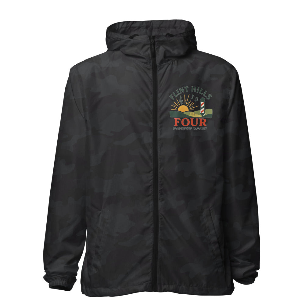 Flint Hills Four — Unisex Lightweight Zip Up Windbreaker | Independent Trading Co. EXP54LWZ (Aqua/White Zipper)