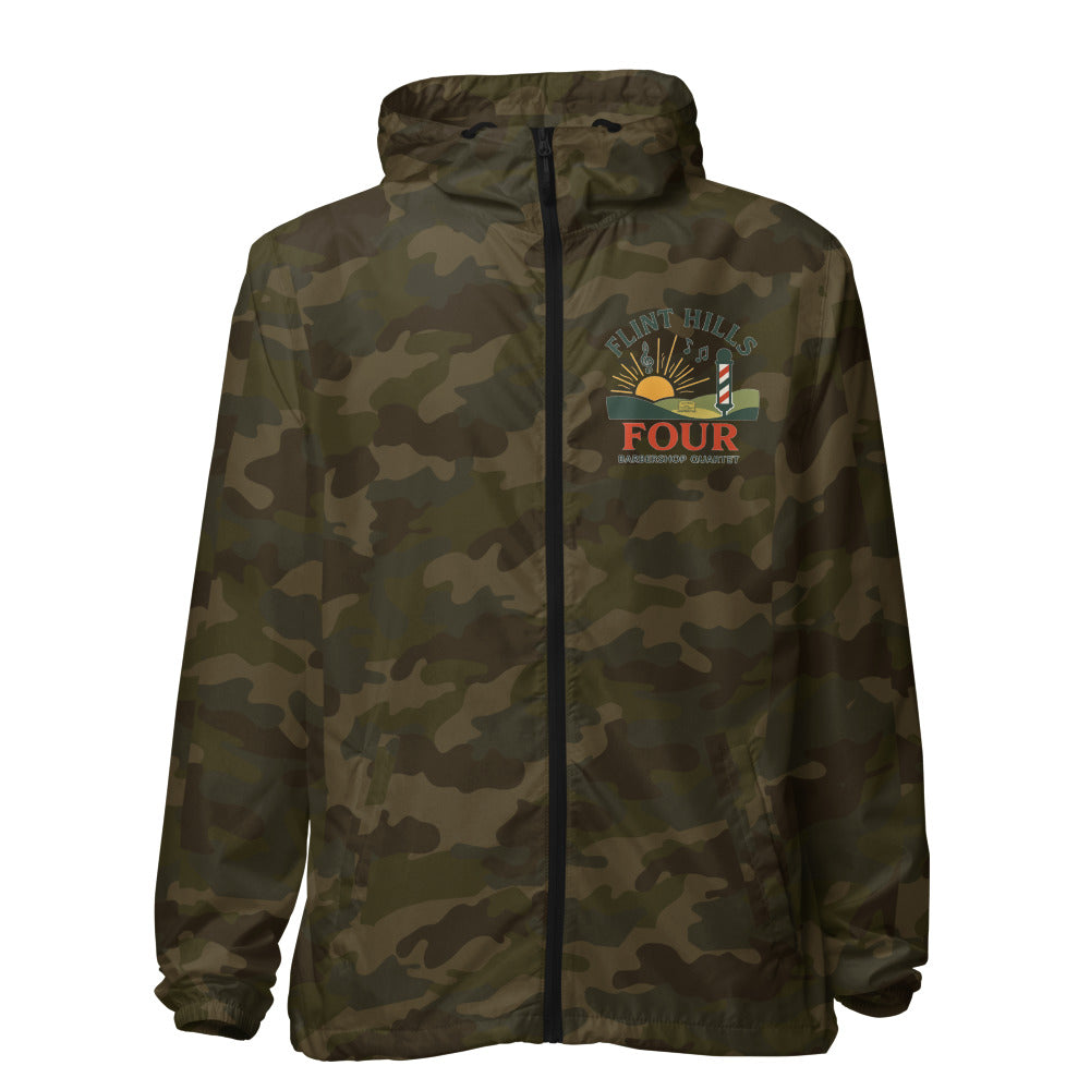 Flint Hills Four — Unisex Lightweight Zip Up Windbreaker | Independent Trading Co. EXP54LWZ (Aqua/White Zipper)