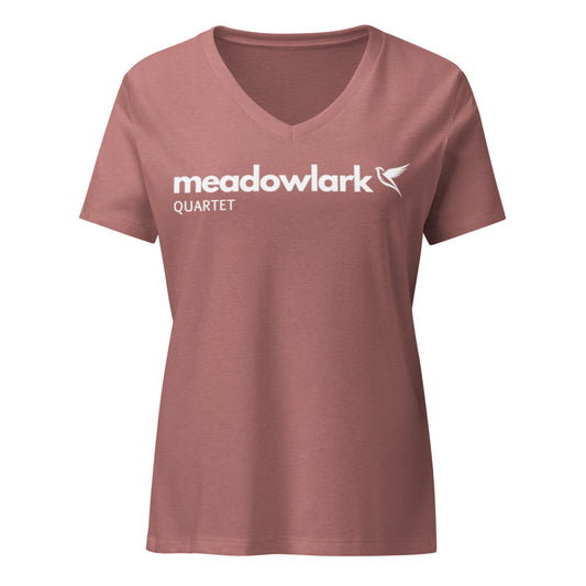 Meadowlark — Women's Relaxed V-Neck T-Shirt | Bella Canvas 6405CVC (Heather Slate)