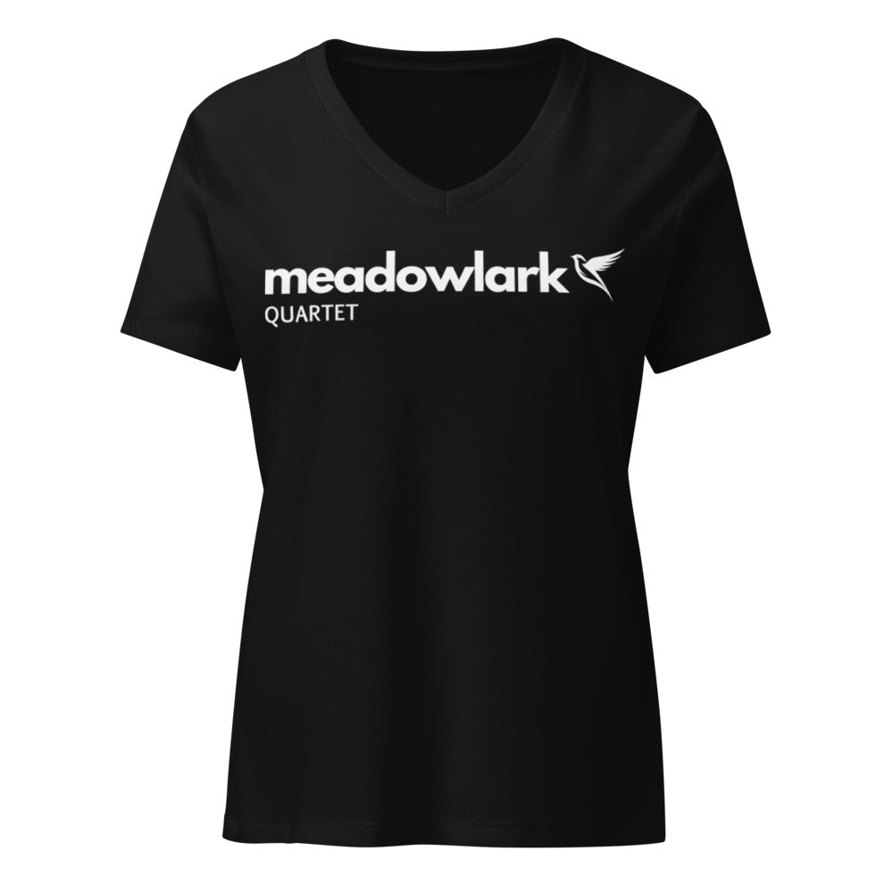 Meadowlark — Women's Relaxed V-Neck T-Shirt | Bella Canvas 6405CVC (Heather Slate)