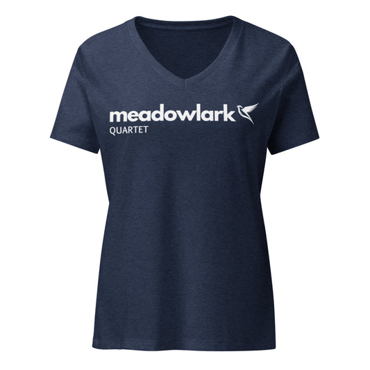 Meadowlark — Women's Relaxed V-Neck T-Shirt | Bella Canvas 6405CVC (Heather Slate)