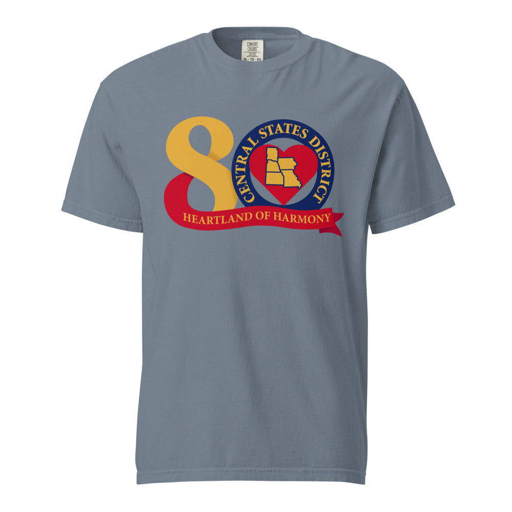 Central States District of the Barbershop Harmony Society — Unisex Garment-Dyed Heavyweight T-Shirt | Comfort Colors 1717 (True Navy)