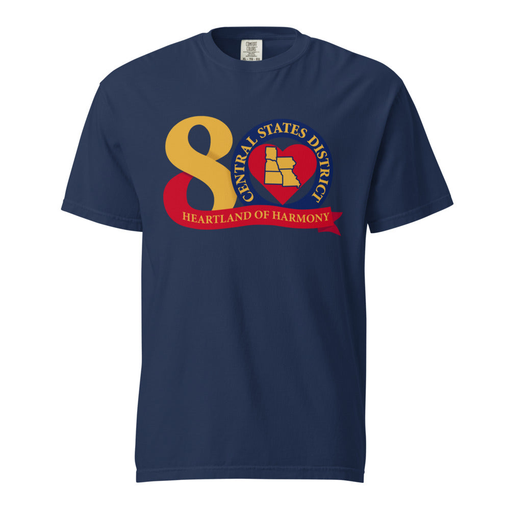 Central States District of the Barbershop Harmony Society — Unisex Garment-Dyed Heavyweight T-Shirt | Comfort Colors 1717 (True Navy)