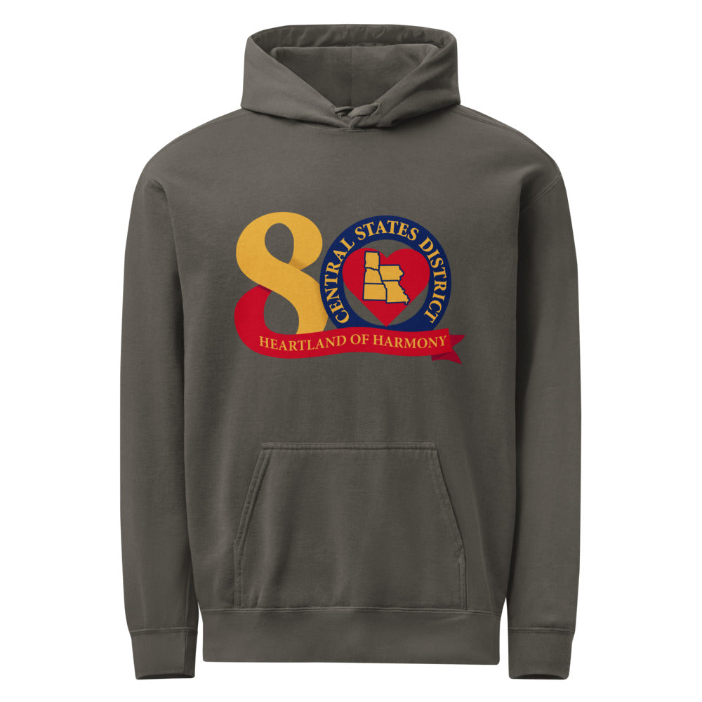 Central States District of the Barbershop Harmony Society — Unisex Garment-Dyed Hooded Sweatshirt I Comfort Colors 1567 (Blue Jean)