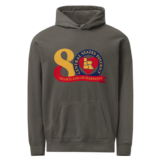 Central States District of the Barbershop Harmony Society — Unisex Garment-Dyed Hooded Sweatshirt I Comfort Colors 1567 (Blue Jean)