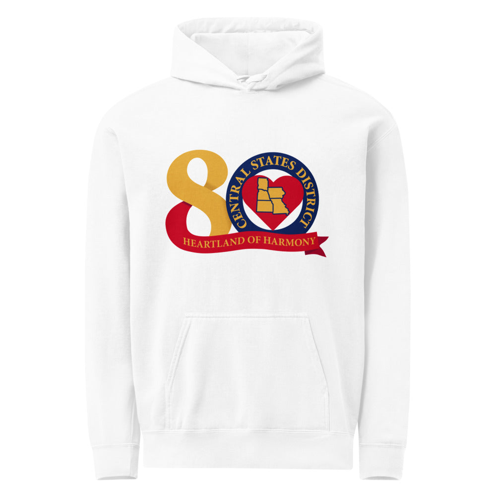 Central States District of the Barbershop Harmony Society — Unisex Garment-Dyed Hooded Sweatshirt I Comfort Colors 1567 (Blue Jean)