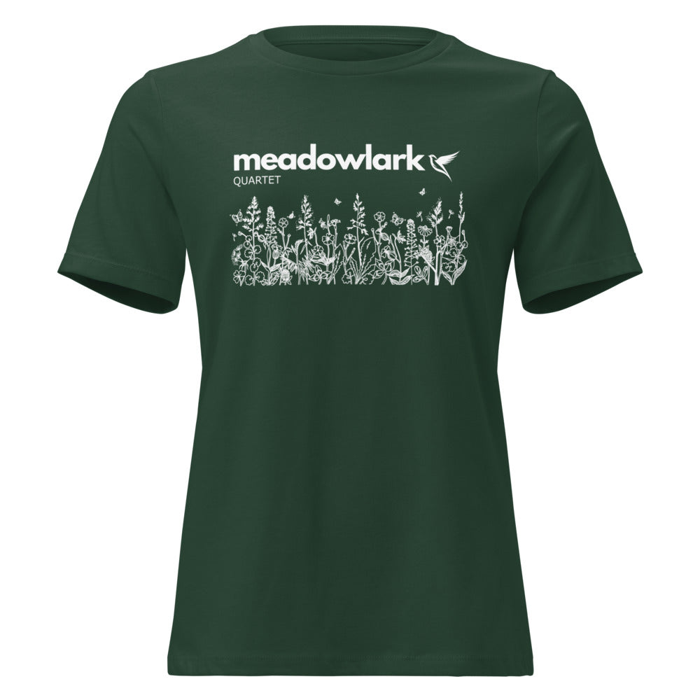 Meadowlark — Women's Relaxed T-Shirt | Bella + Canvas 6400 (Forest Green)