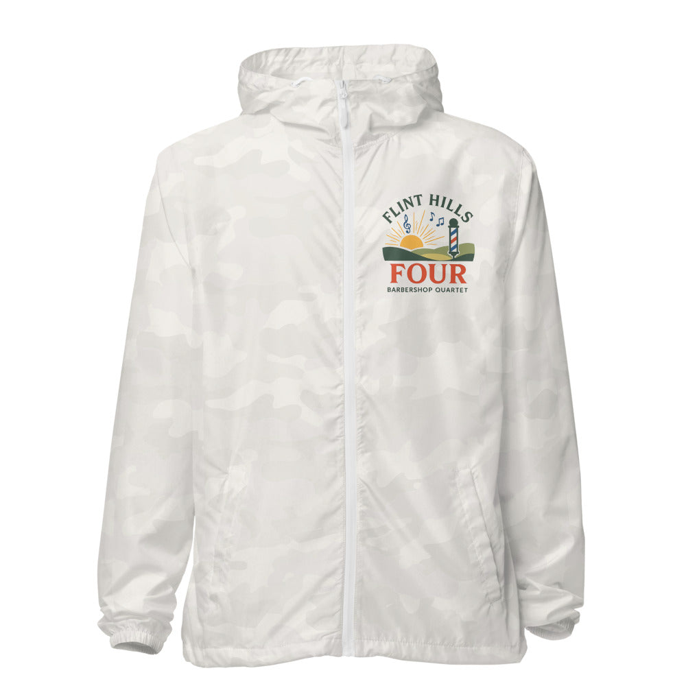 Flint Hills Four — Unisex Lightweight Zip Up Windbreaker | Independent Trading Co. EXP54LWZ (Aqua/White Zipper)