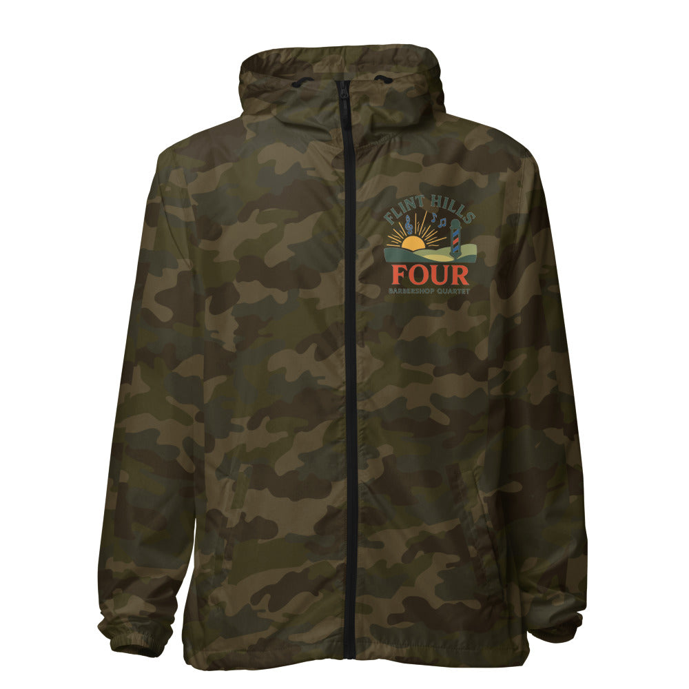 Flint Hills Four — Unisex Lightweight Zip Up Windbreaker | Independent Trading Co. EXP54LWZ (Aqua/White Zipper)