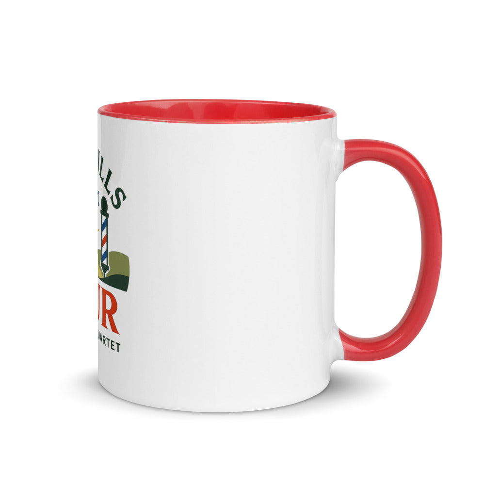 Flint Hills Four — White Ceramic Mug with Color Inside (Black)