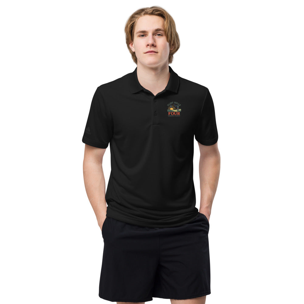 Flint Hills Four — Unisex Adidas Premium Polo Shirt | GQ3114 (Black)