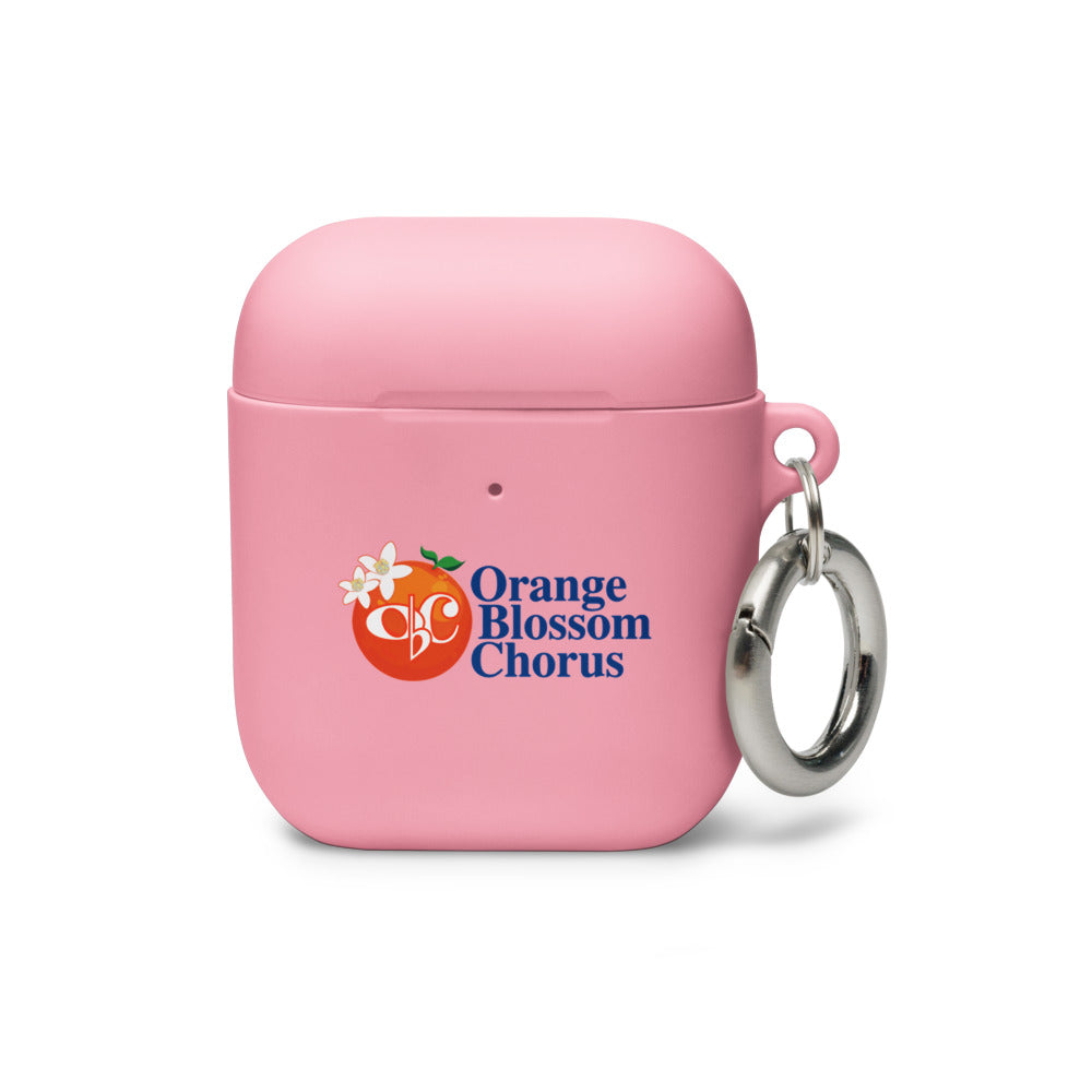 Orange Blossom Chorus — Rubber Case for AirPods® (White)