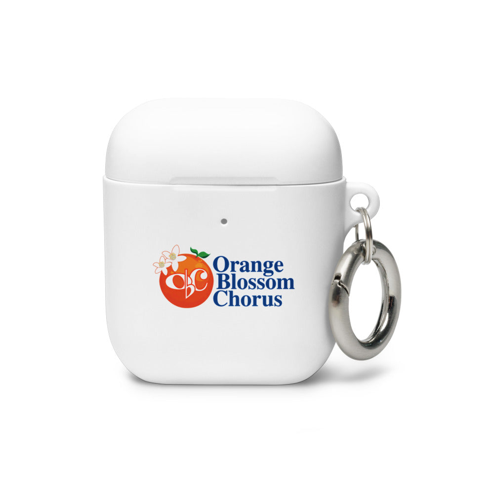 Orange Blossom Chorus — Rubber Case for AirPods® (White)