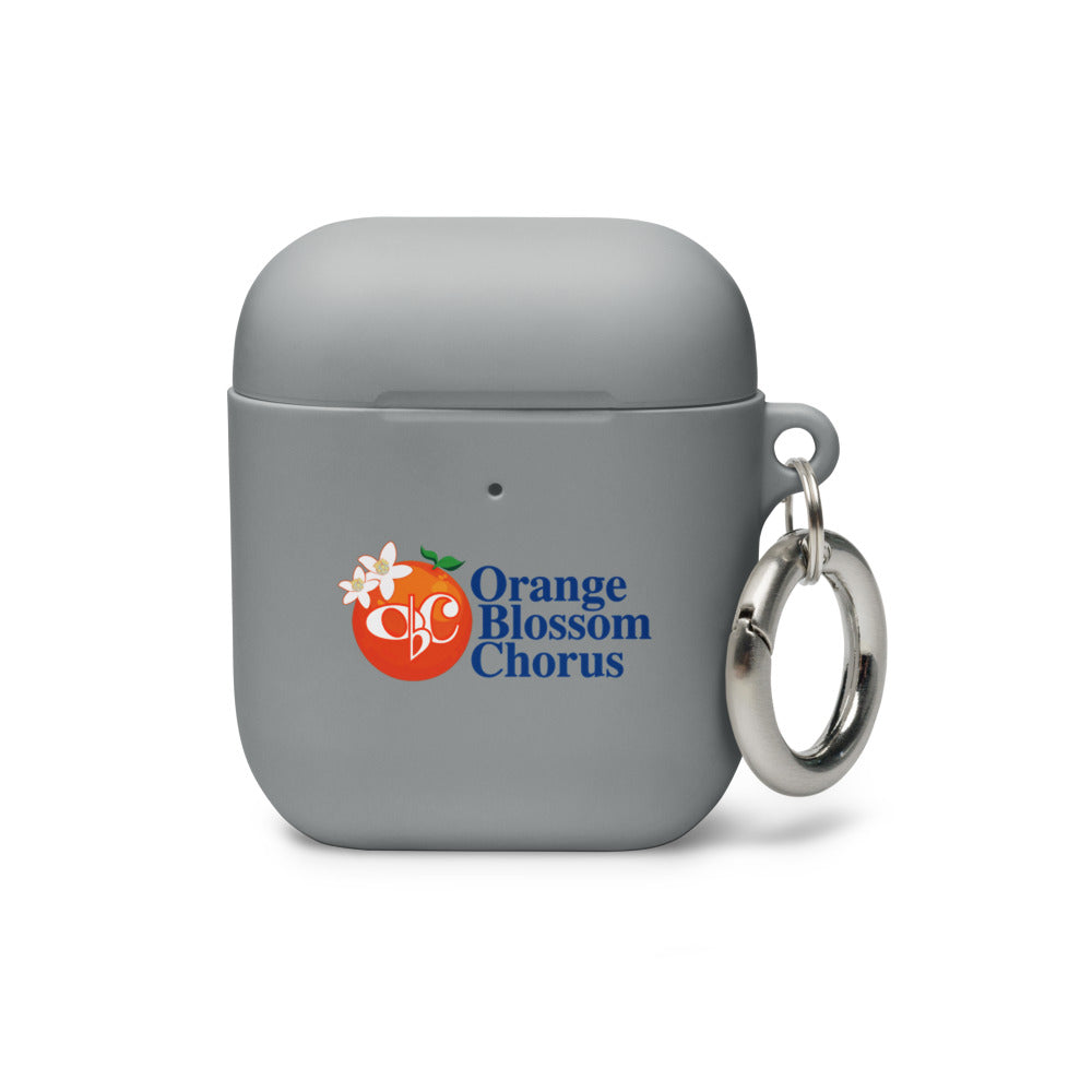 Orange Blossom Chorus — Rubber Case for AirPods® (White)