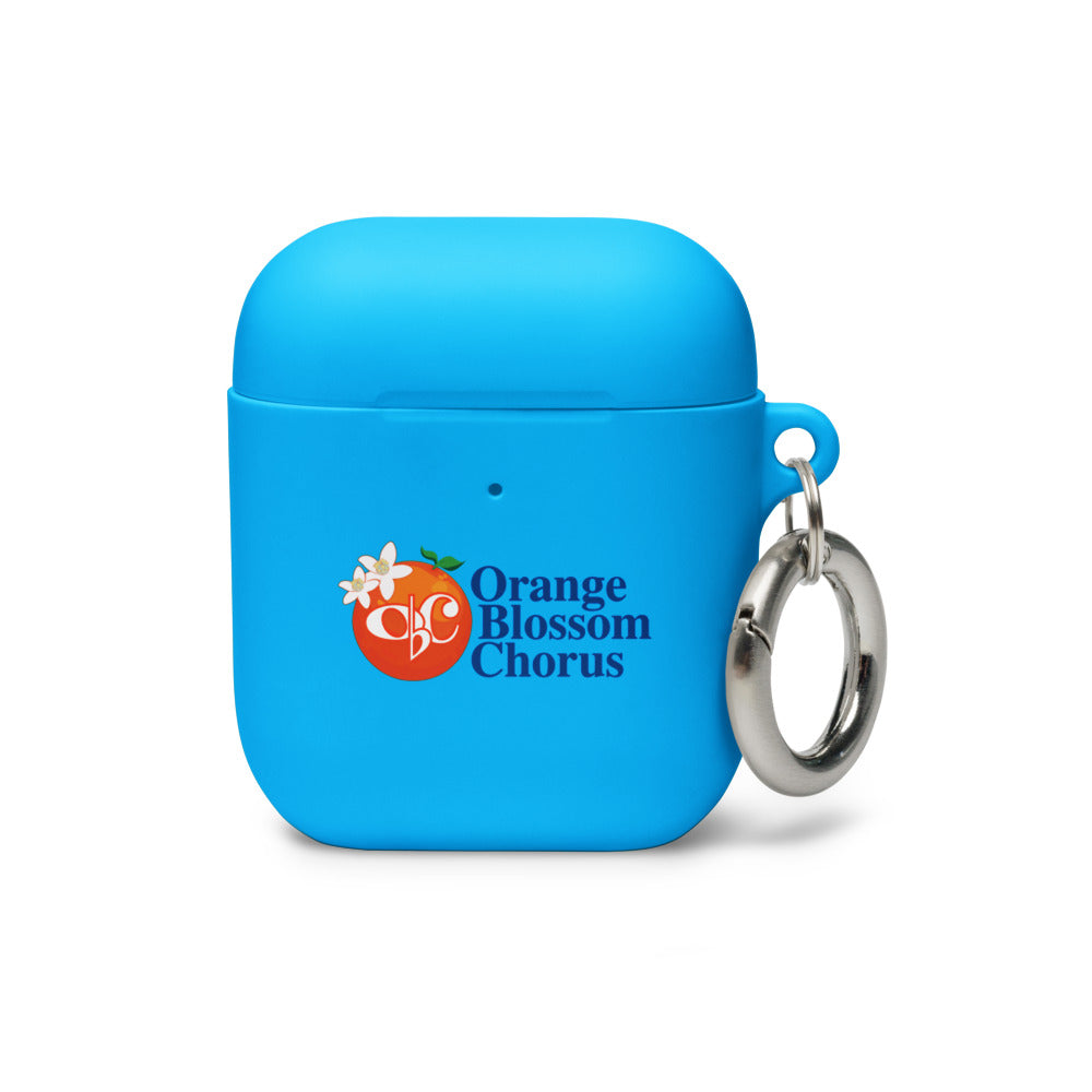 Orange Blossom Chorus — Rubber Case for AirPods® (White)