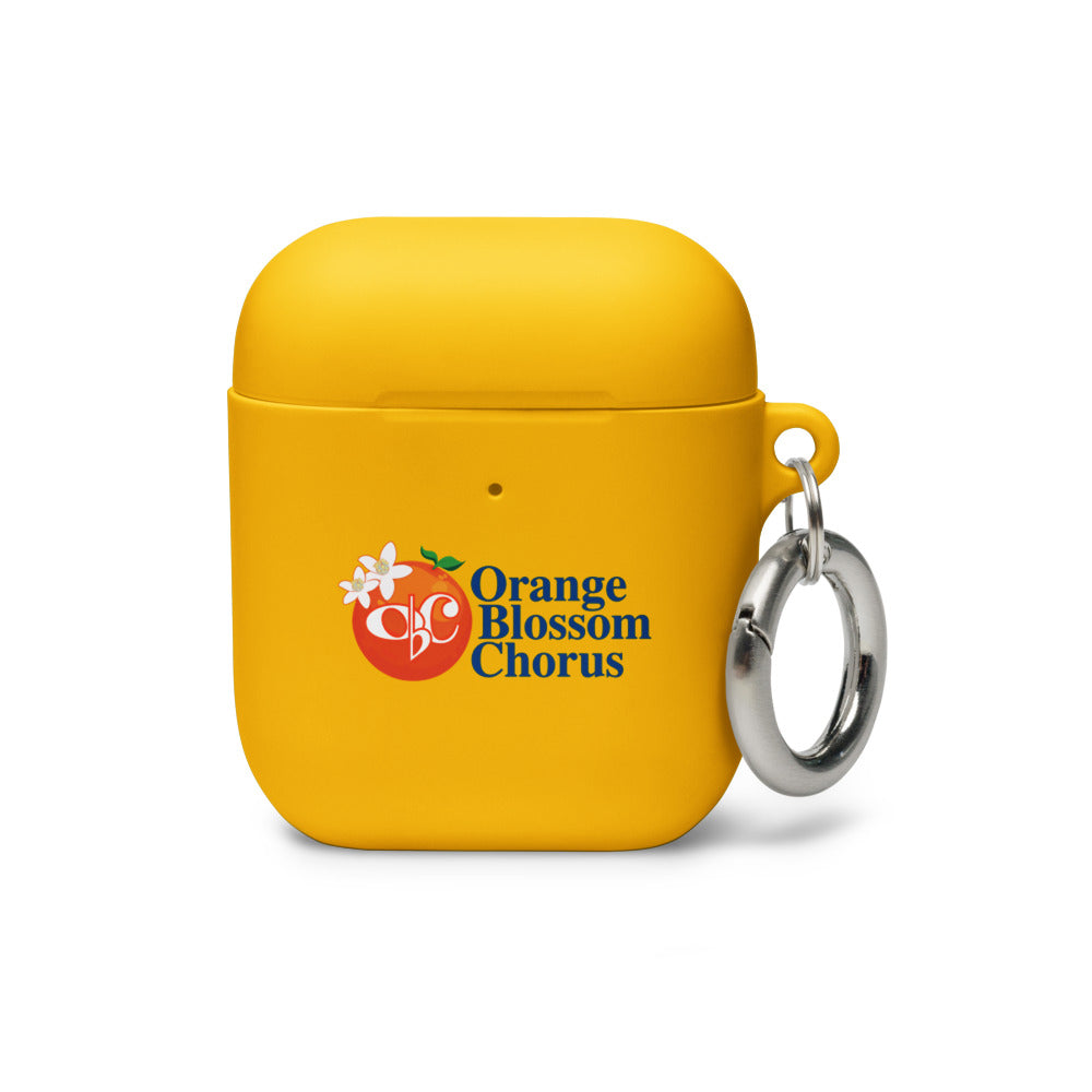 Orange Blossom Chorus — Rubber Case for AirPods® (White)