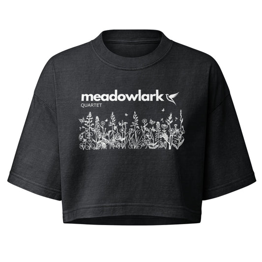 Meadowlark — Women's Garment Dye Cropped Tee | Bella + Canvas 6882GD (Washed Black)