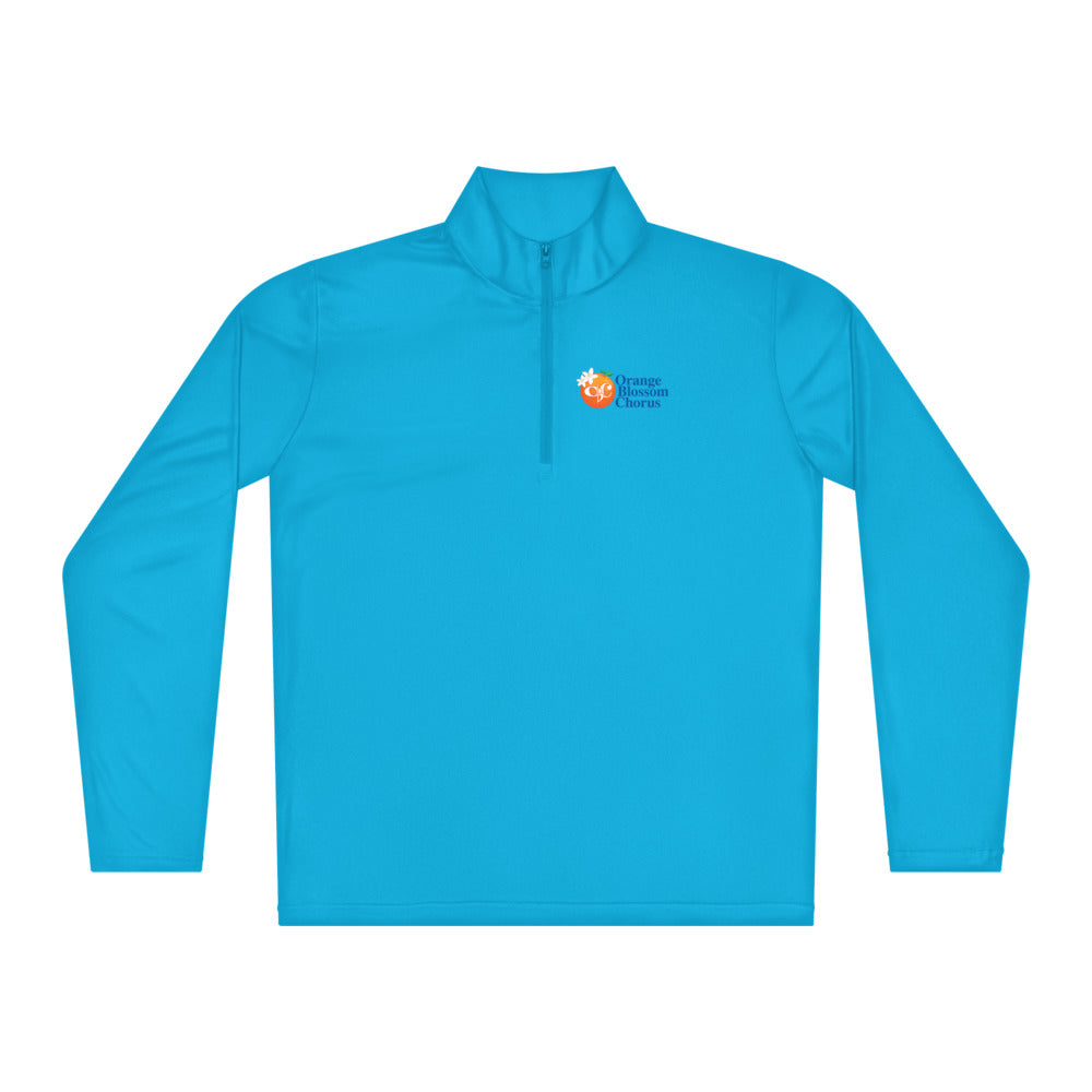 Orange Blossom Chorus — Unisex Quarter Zip Pullover | Sport-Tek ST357 (Atomic Blue)