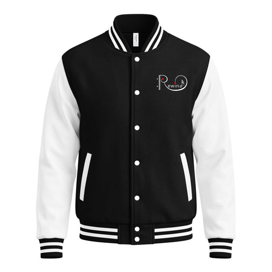 Rewind — Unisex Heavyweight Letterman Jacket | AWDis JH043 (Jet Black/Arctic White)