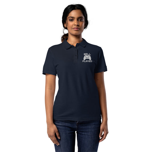 Well Played — Women's Pique Polo Shirt | Gildan 64800L (Navy)