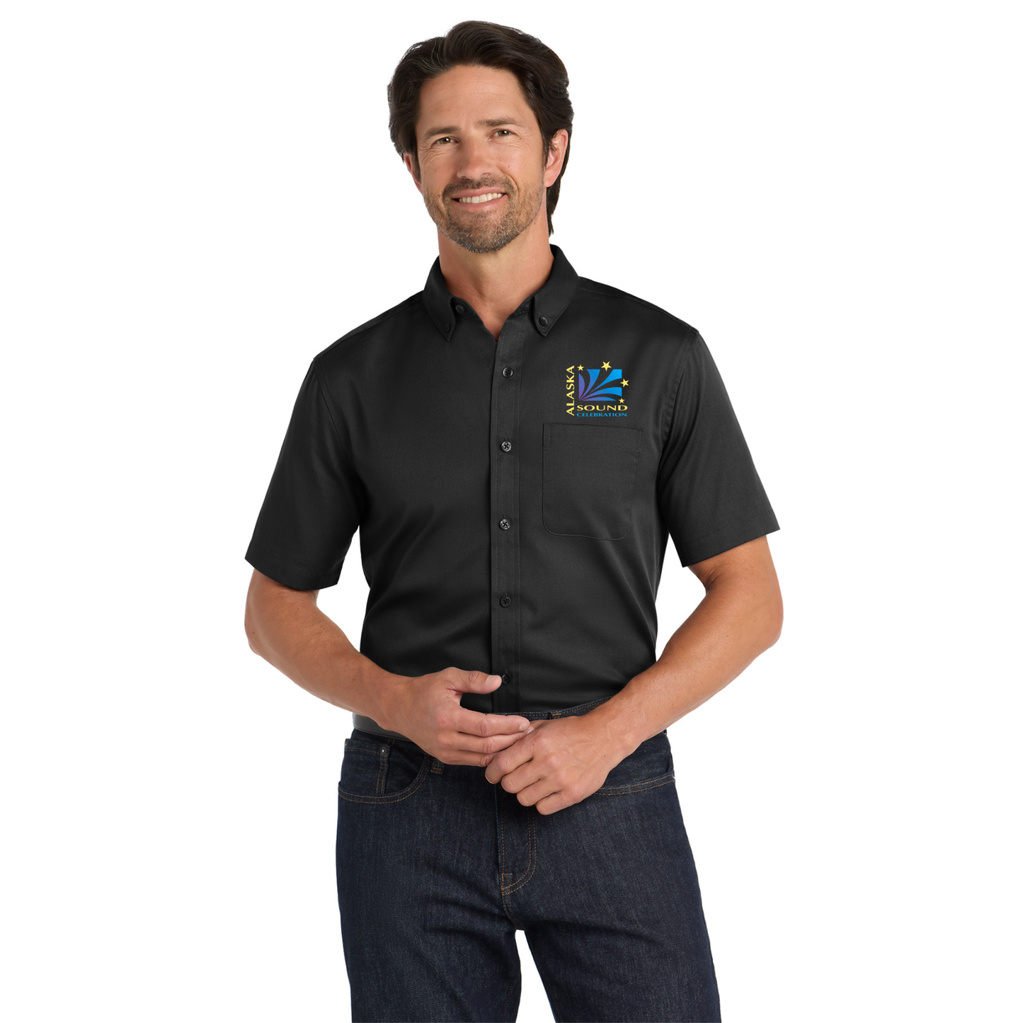 Alaska Sound Celebration- Embroidered Short Sleeve SuperPro React™ Twill Shirt