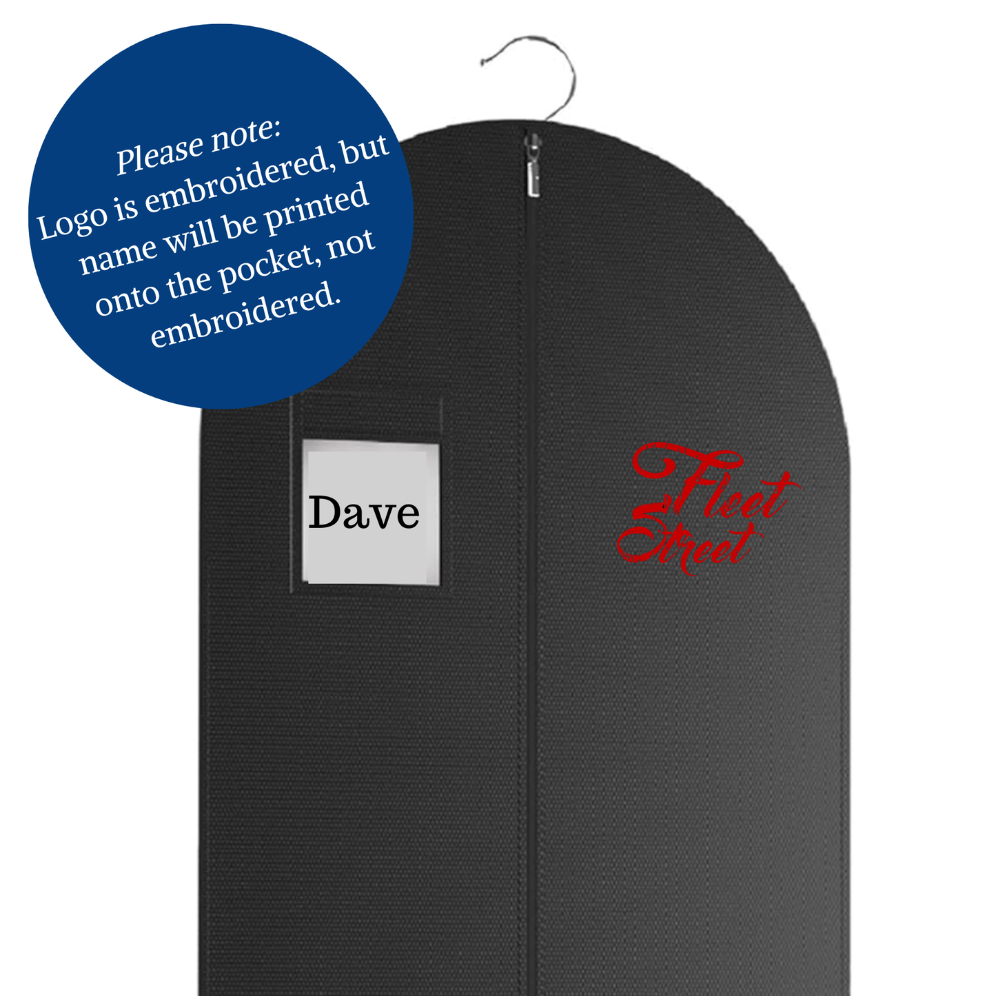 Fleet Street - Embroidered Short Garment Bags for Dresses, Costumes, Coats, etc.