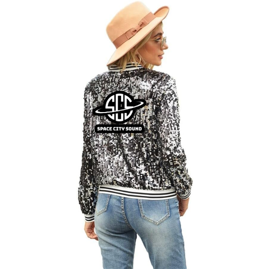 Space City Sound - Embroidered Sequin Bomber Jacket