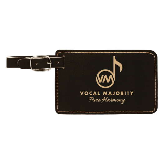 Vocal Majority - Black/Gold Leatherette Luggage Tag