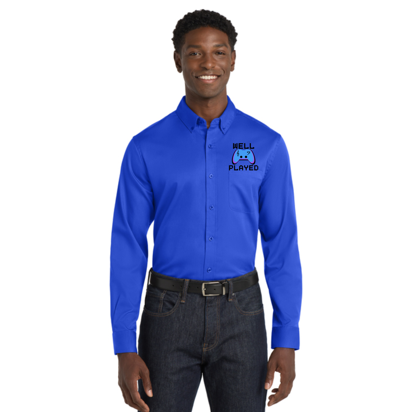 Well Played -  Embroidered Long Sleeve SuperPro React™ Twill Shirt