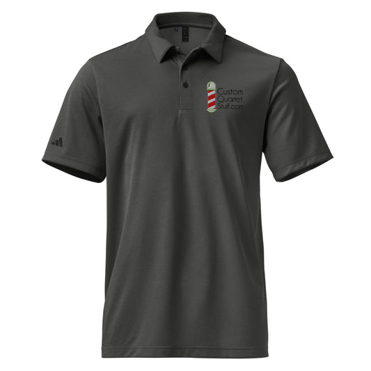 trents trio — Unisex Adidas Space-Dyed Polo Shirt | A591 (Black Melange)