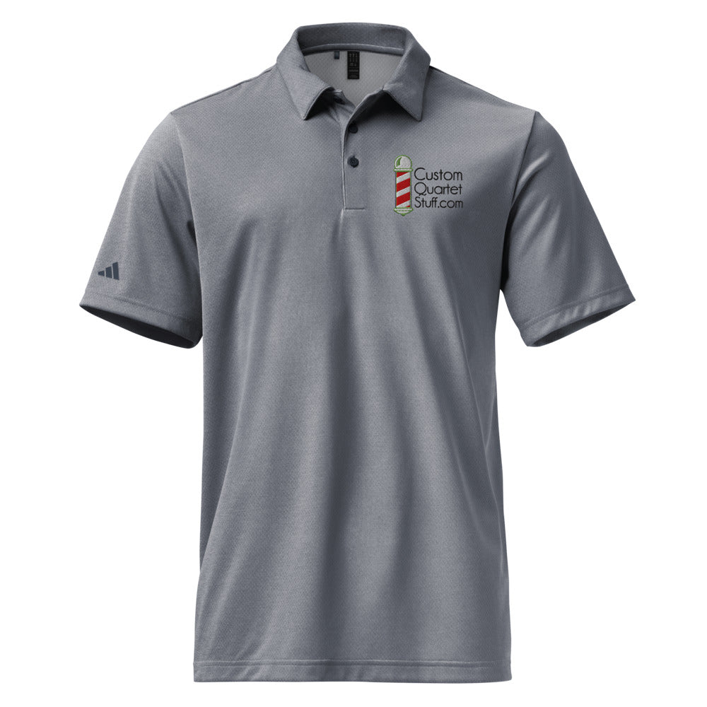 trents trio — Unisex Adidas Space-Dyed Polo Shirt | A591 (Black Melange)