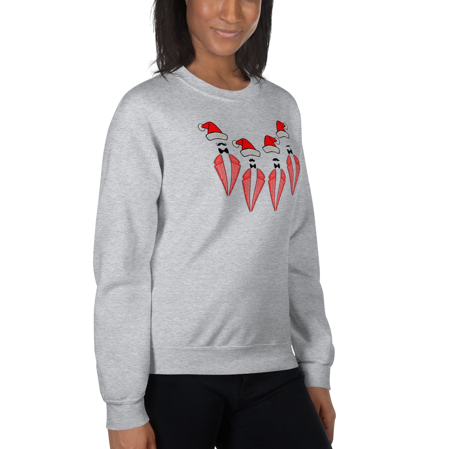 Ugly Christmas sweater- Quartet Santa Hats Regular Fit